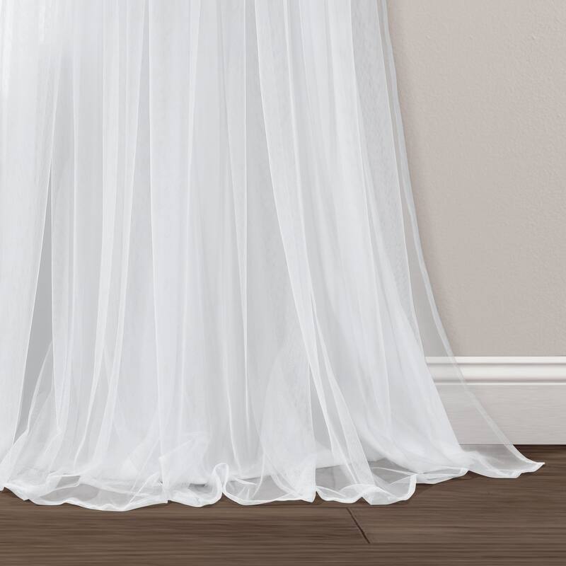 Lush Decor Tulle Skirt Colorblock Window Curtain Panel Pair - 84" x 40"