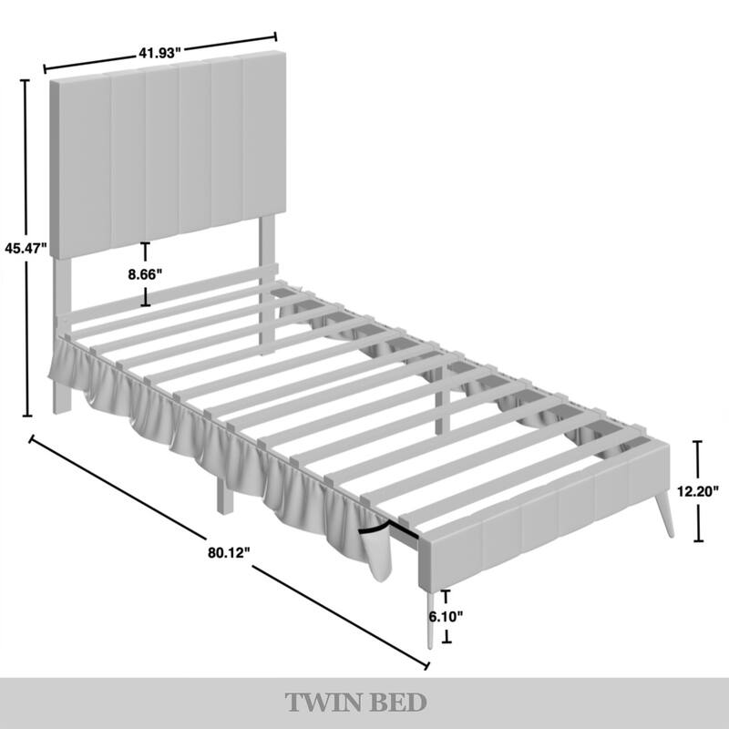 CraftPorch Modern Velvet Tufted Upholstered Gold Accent Platform Bed
