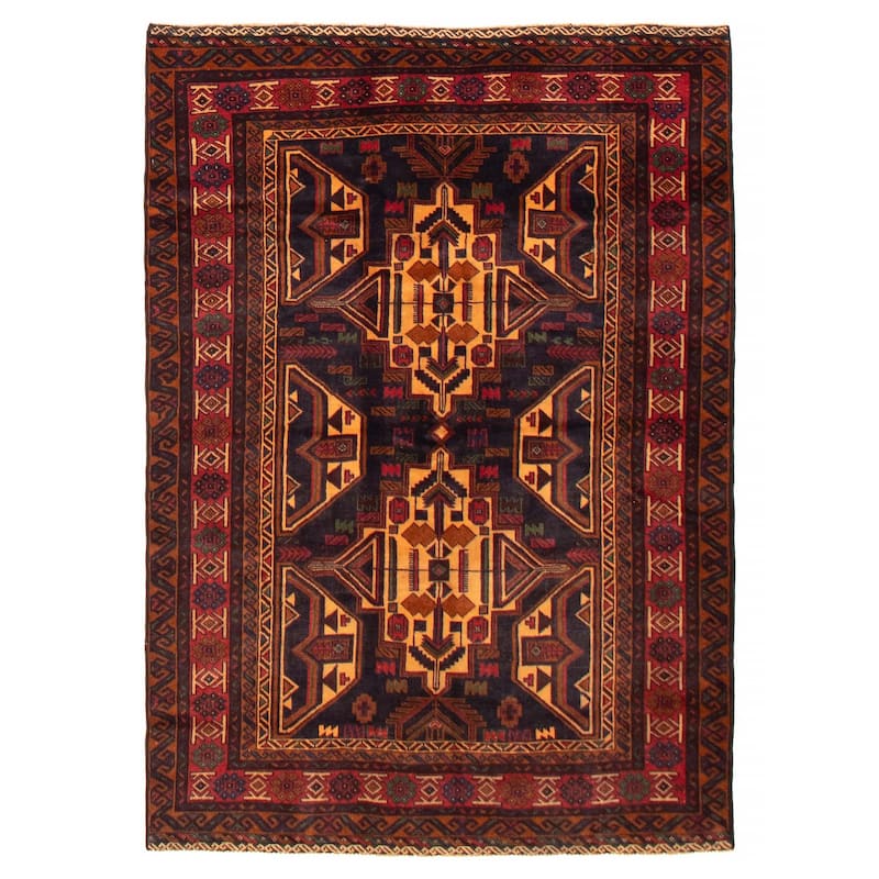 Teimani Navy Rug 4'5" x 6'3" - 4'5 x 6'3 - Dark Navy - 4'5 x 6'3