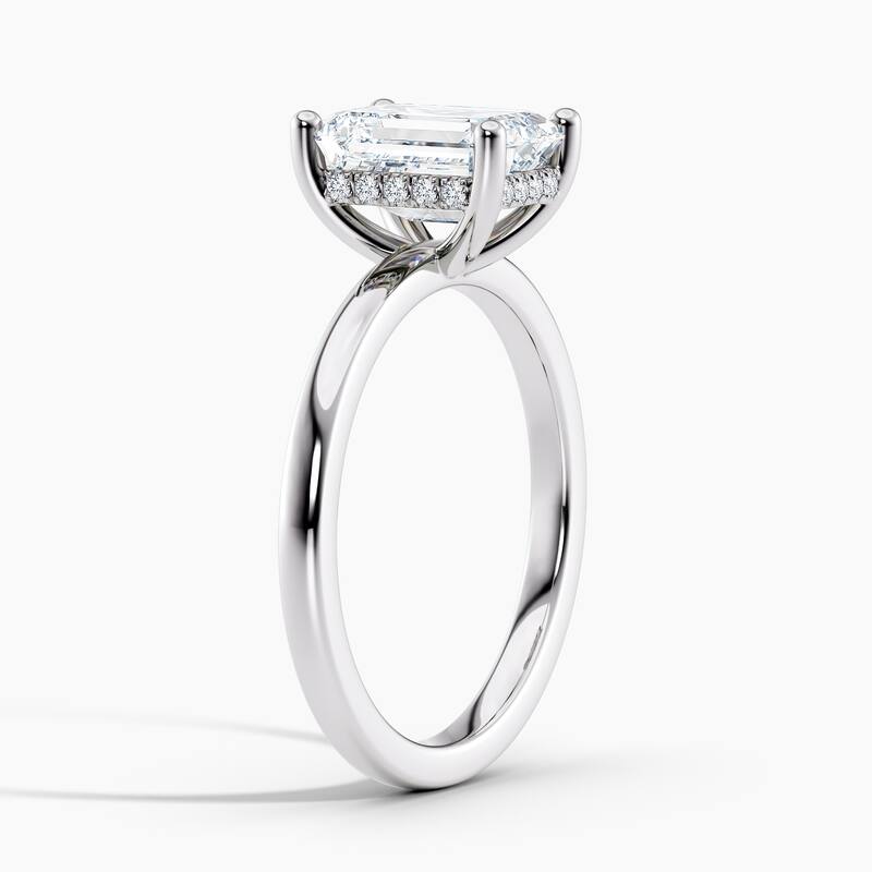 Auriya 14k Gold 3.00ctw Emerald Hidden-Halo Lab Grown Diamond Engagement Ring