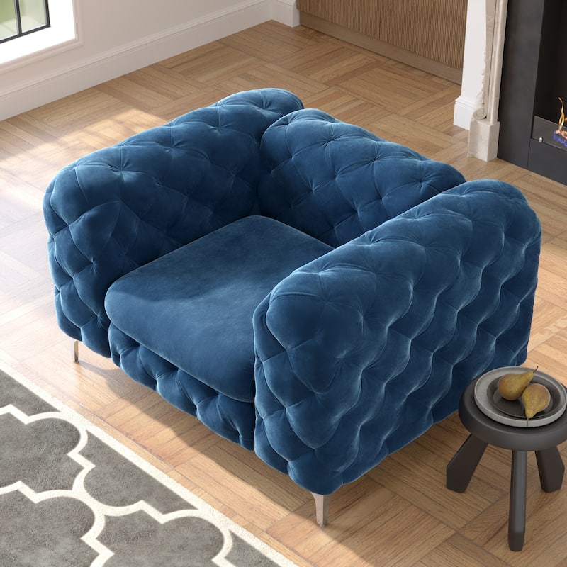 Corvus Aosta Tufted Velvet Chesterfield Club Chair