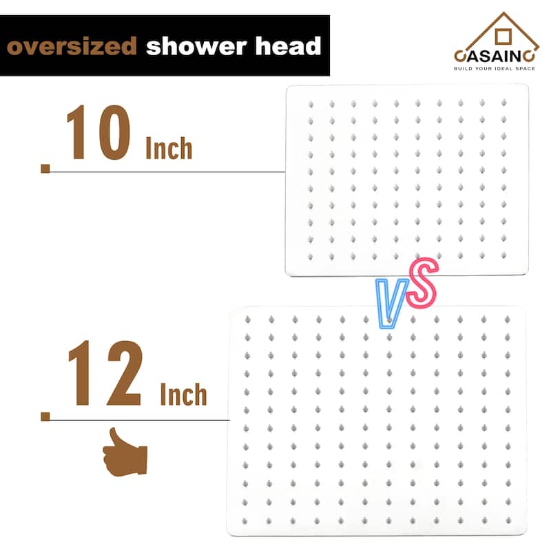 1-Handle 3-Spray Pattern 12 in. Wall Mount Shower Set Shower Head, Tub and Shower Faucet - 12 inch
