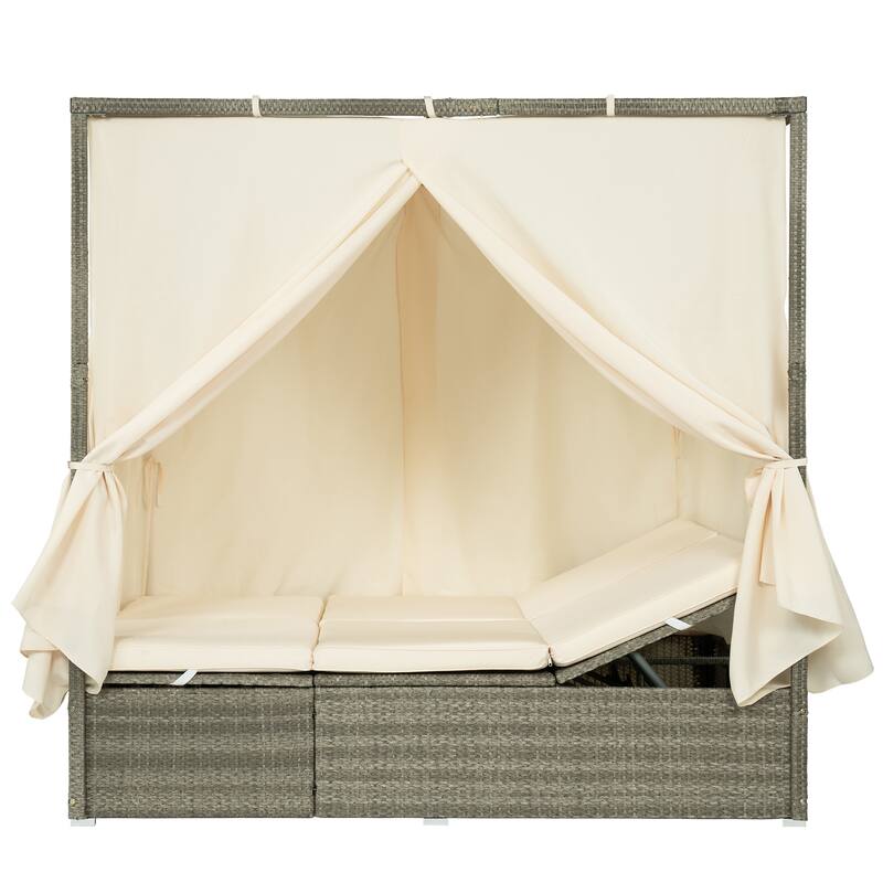 Adjustable Sun Bed With Curtain