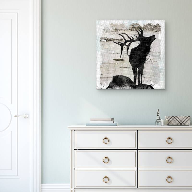 Birchbark Elk by Carol Robinson Canvas Art Print