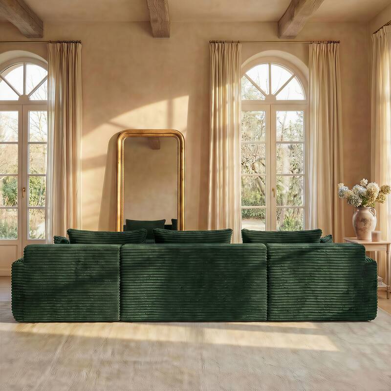 Oversized Modular Sectional Sofa, No Assembly Required, Corduroy Fabric, Deep Seat Cloud Couch with Chaise Foam Sofa