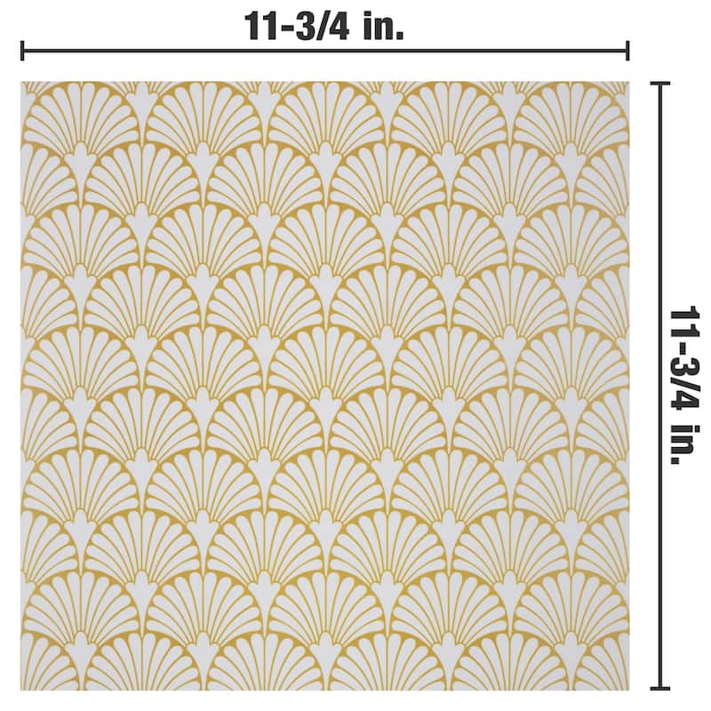 Merola Tile Art Deco Manhattan White 11-3/4" x 11-3/4" Porcelain Floor and Wall Tile