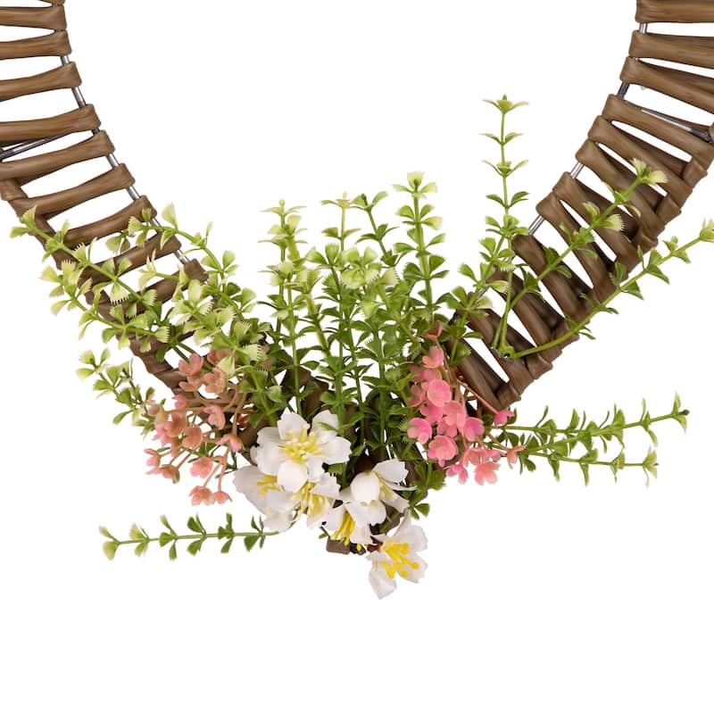 Wrapped Floral Heart Spring Decoration - 12"
