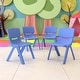 preview thumbnail 26 of 35, 4 Pack Plastic Stackable K-2 School Chair with 13.25"H Seat Blue