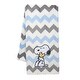 preview thumbnail 2 of 2, Lambs & Ivy My Little Snoopy Blue/Gray/White Chevron Baby Blanket