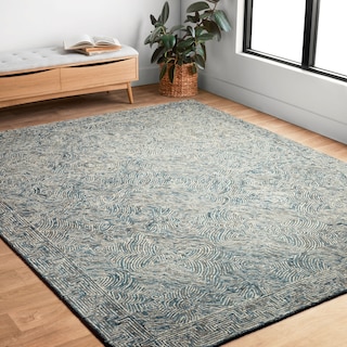 Alexander Home Aspen Denim Wool Hand-tufted Contemporary Area Rug