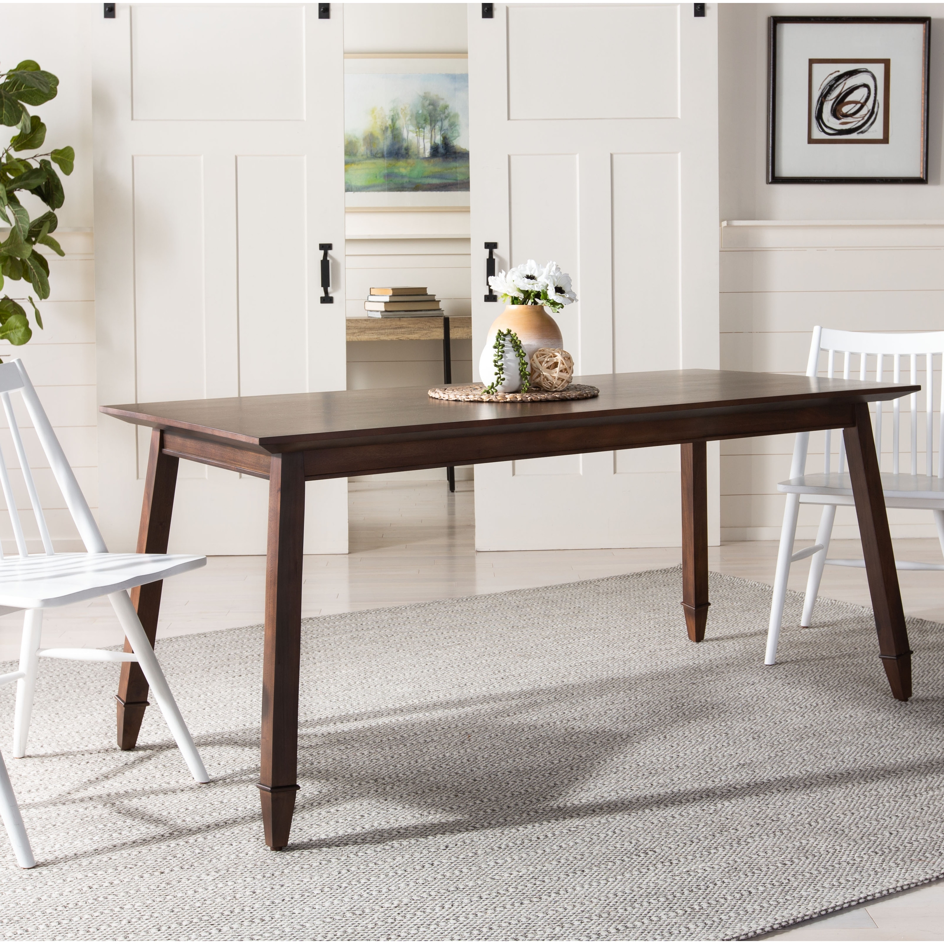 Wooden Rectangular Low Table in Classic Style Sinone