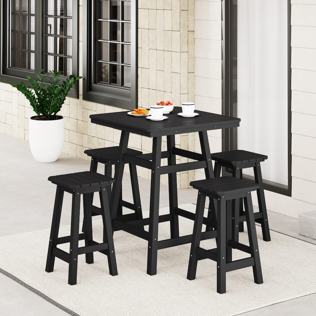 Polytrends Laguna Hdpe All Weather Outdoor Patio Bistro Counter Set (5-Piece Set)