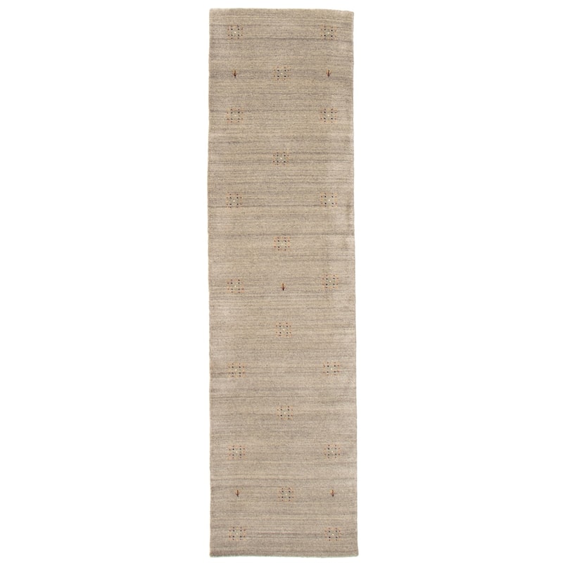 ECARPETGALLERY Hand Loomed Kashkuli Gabbeh Grey Wool Rug - 2'7 x 9'9 - Grey - 2'7 x 9'9