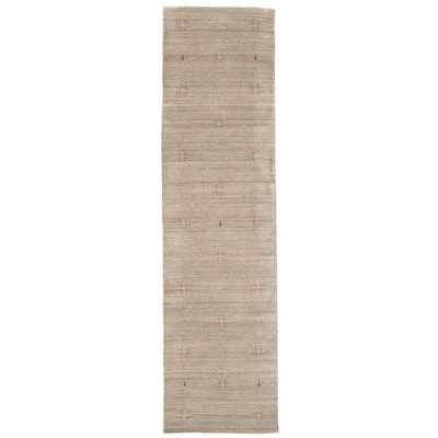 ECARPETGALLERY Hand Loomed Kashkuli Gabbeh Grey Wool Rug - 2'7 x 9'9