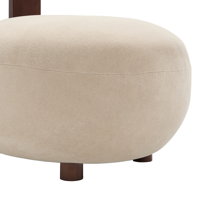 Christopher Knight Home - Modern Velvet Solid Wood Accent Chair with Sculptural Design