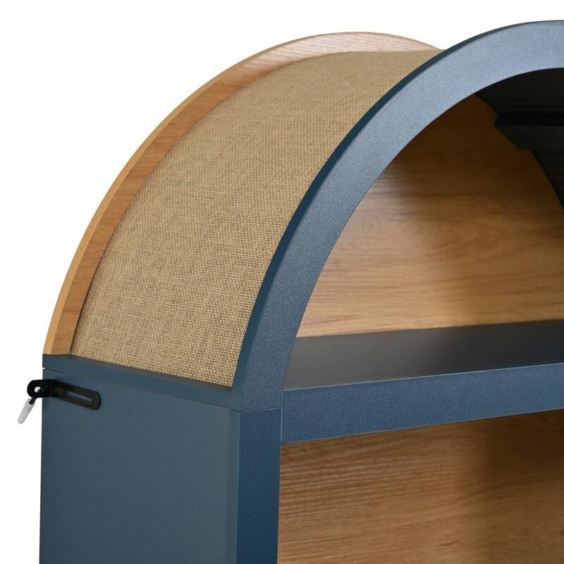 Farmhouse 68.8" Tall Freestanding Bookshelves Set of 2, 5-Tier Display Bookcase Arched Top for Living Room, Bedroom, Home Office