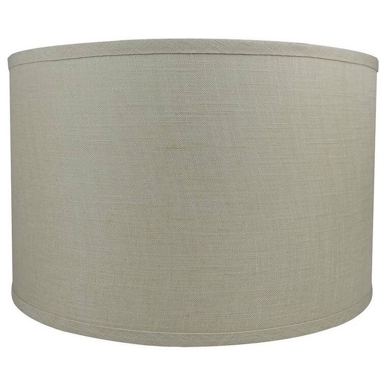 Classic Drum Smooth Linen Lamp Shade, 8" to 16" Bottom Size - 16" - Natural
