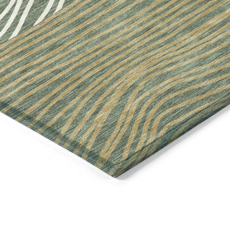 Machine Washable Indoor/ Outdoor Modern Arches Chantille Rug