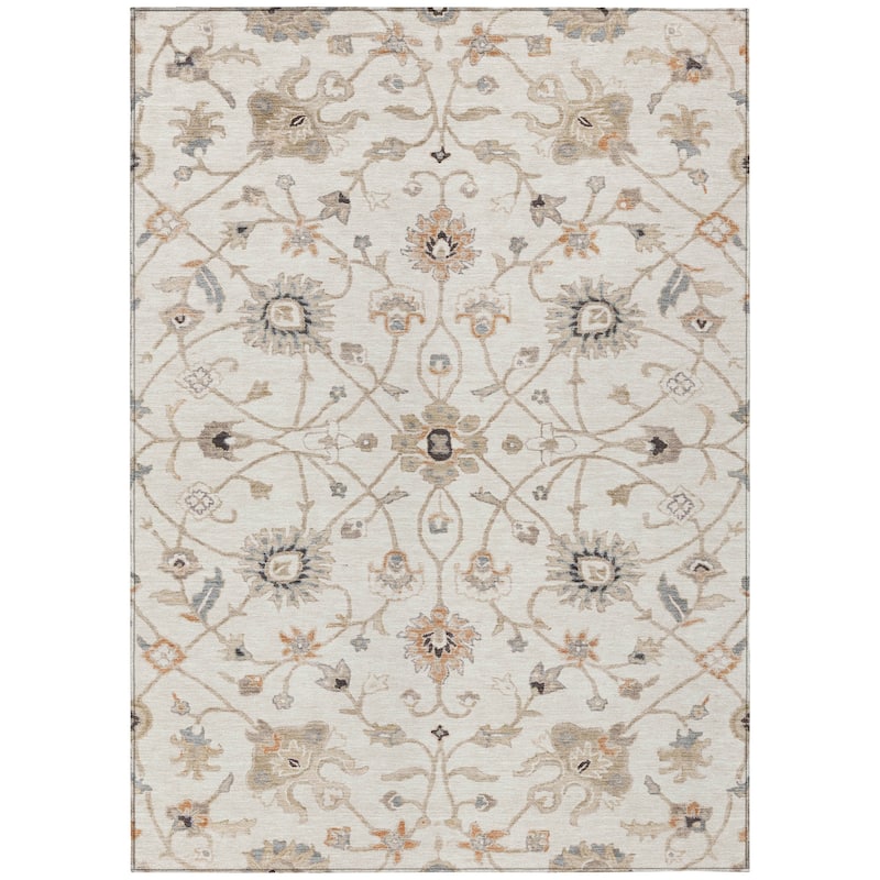 Machine Washable Indoor/ Outdoor Traditional Persian Chantille Rug