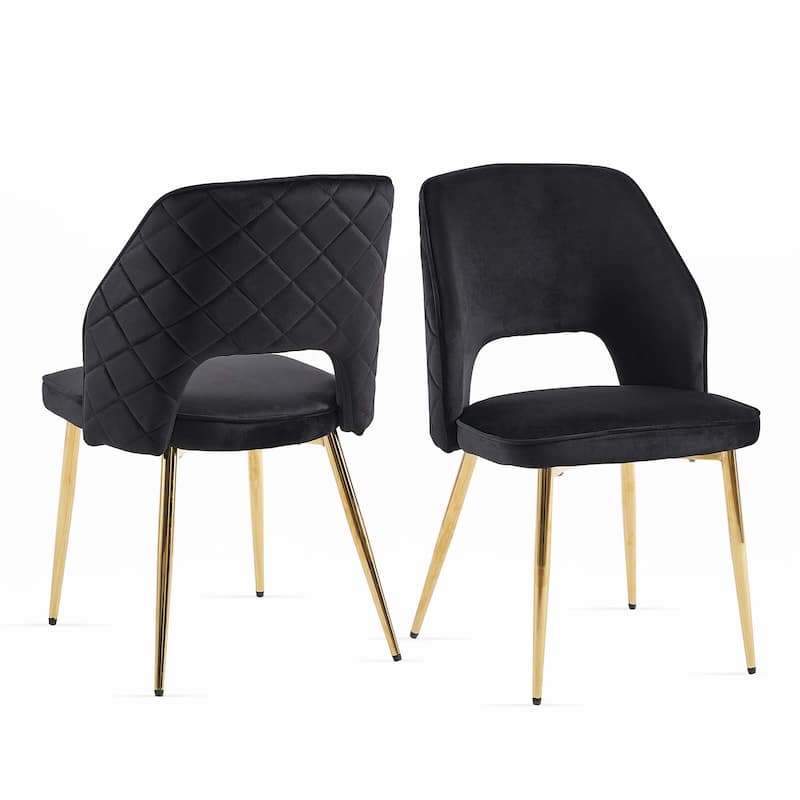 Velvet Dining Chairs with Metal Legs,Set of 4