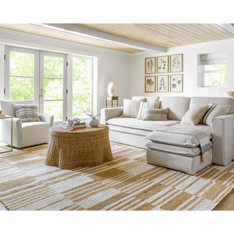 Becki Owens x Livabliss Kamey Farmhouse Area Rug - Natural/Abstract - 2' x 3'