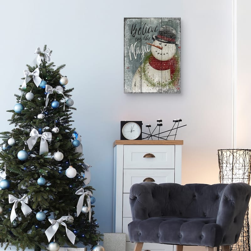 Snowman Believe Canvas Art Print