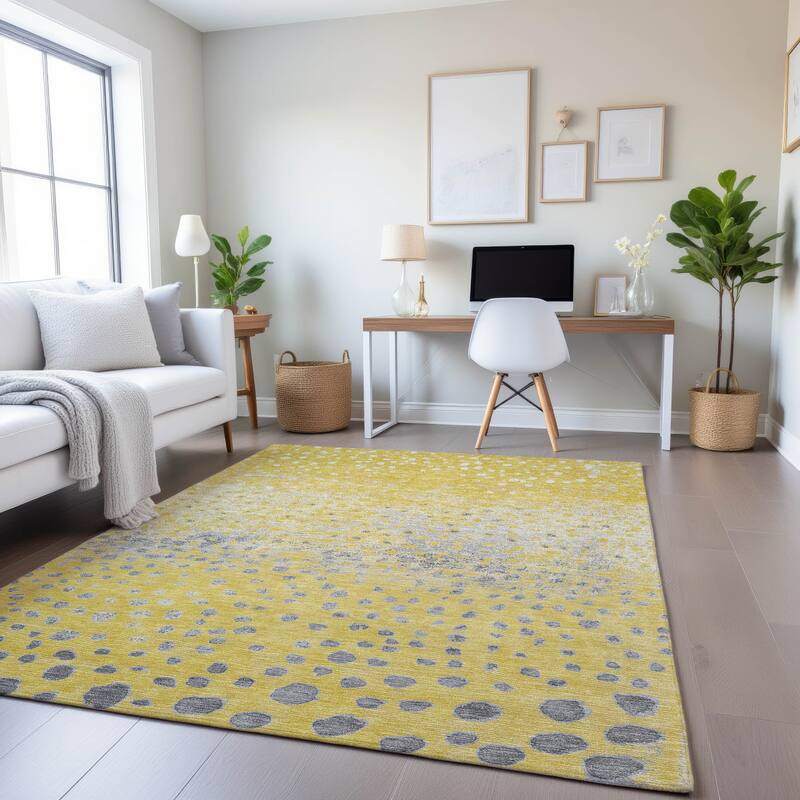 Premium Washable Super Soft Modern Chic Mayfield Rug - Yellow - 5' x 7'6"