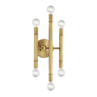 Trade Winds Lighting 6-Light Wall Sconce In Natural Brass