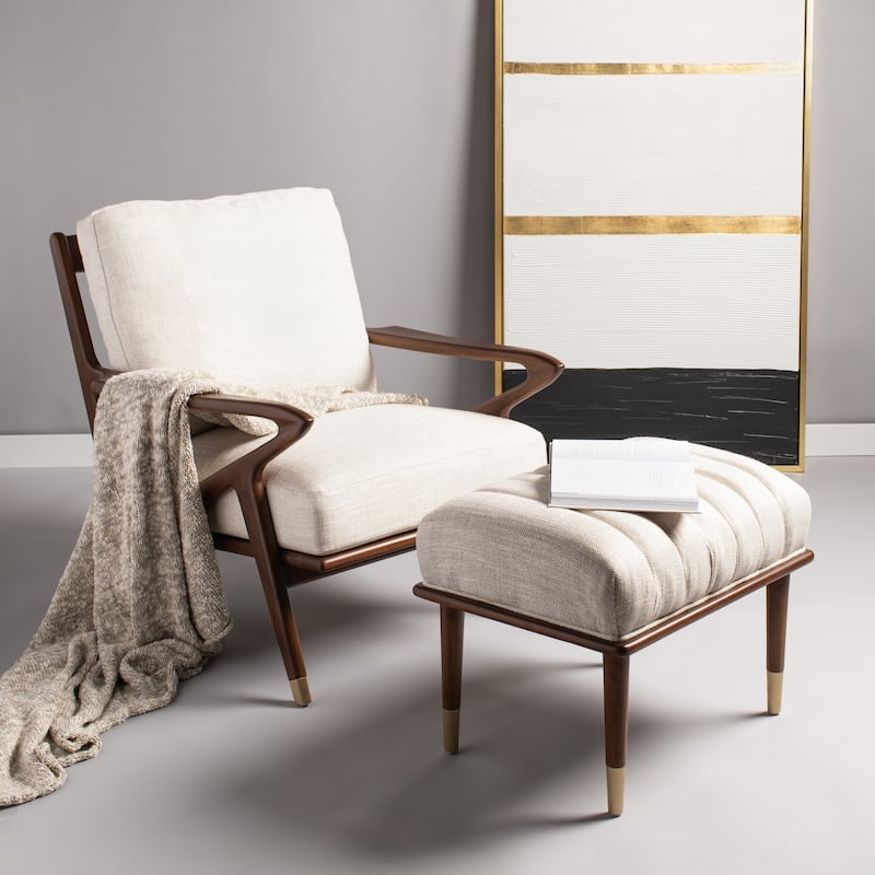 SAFAVIEH Home Killian Mid-Century Chair - 32"W x 36"D x 34"H - Cream