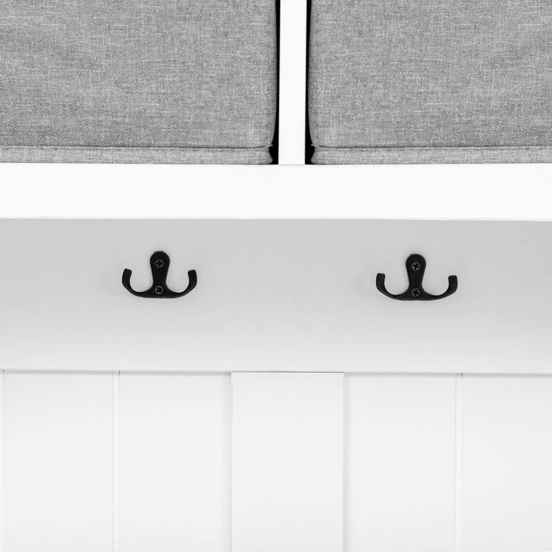 U-Can Hall Tree with 6 Hooks and Hinged Lid