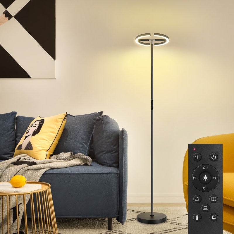 69 inch Black Torchiere Floor Lamp with dimming function
