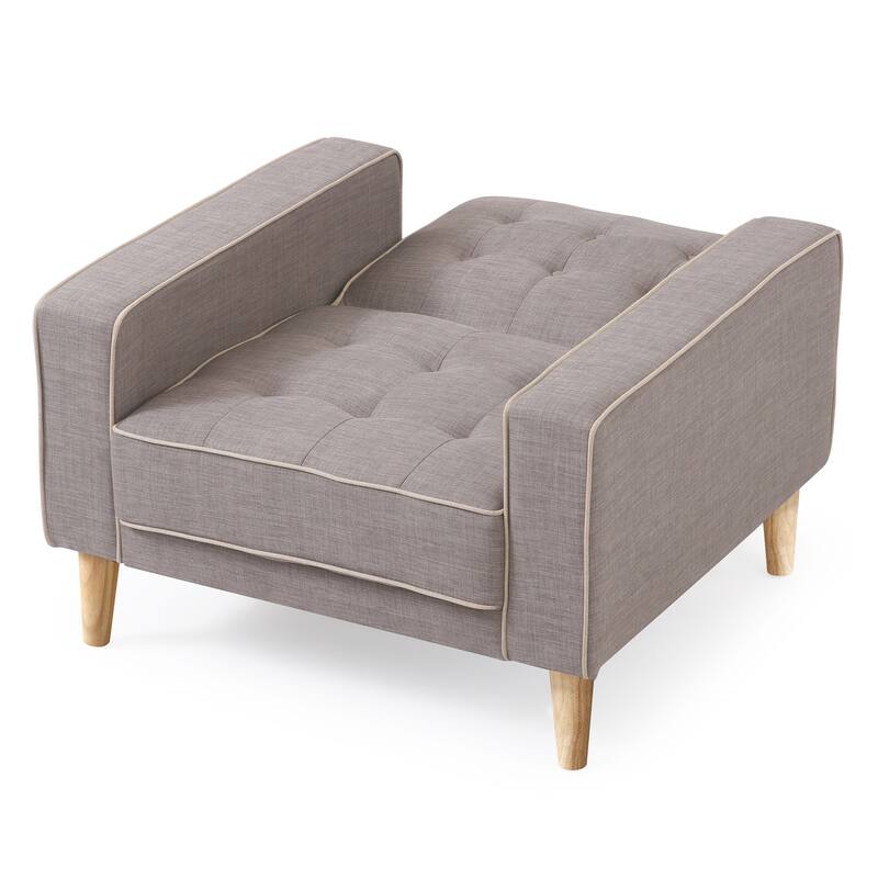 Tufted Accent Chair with Sleeper Conversion - 36" - Dark Gray