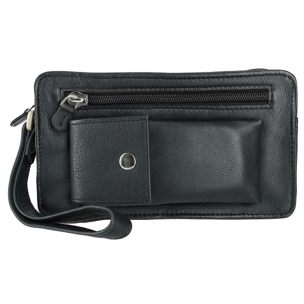 Shop Winn International Men&#39;s Leather Slimline with Wrist Strap Man Bag, Black - one size - Free ...