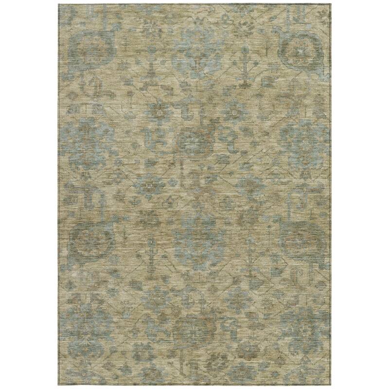 HomeRoots Damask Traditional Rectangle Outdoor Rug