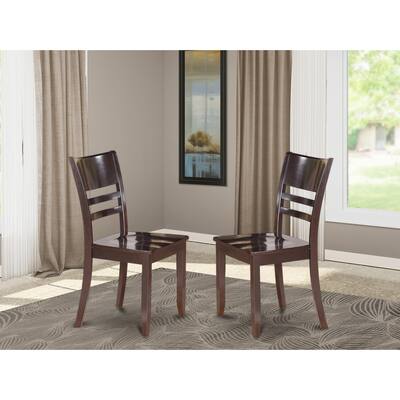 Modern Dining Chairs - Set of 2 - Wood Seat - Espresso Finish - Kitchen Accent Chairs