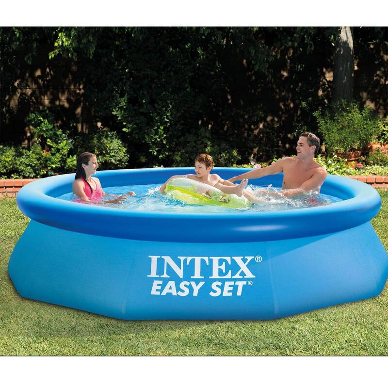 Intex 10ft x 30in Easy Set Inflatable Round Plastic Family Swimming Pool & Pump - 27