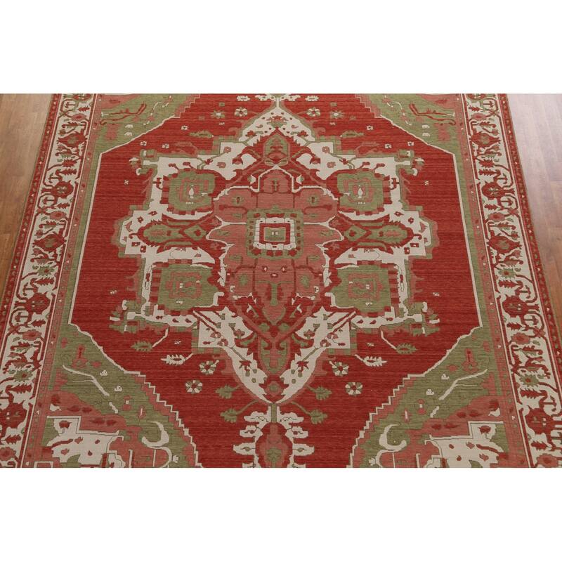 Heriz Serapi Turkish Oriental Traditional Wool Area Rug Hand-knotted - 9'9" x 13'0"