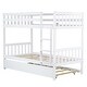 preview thumbnail 12 of 13, Kid Bed Frame Solid Wood Twin Over Twin Bunk Beds with Trundle,Safety Rail and Ladder