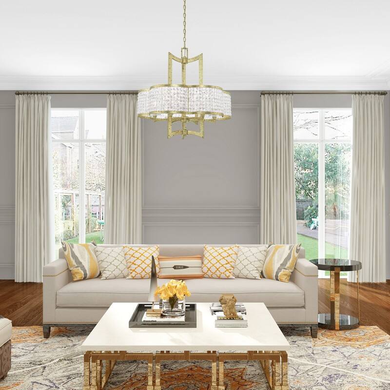 Livex Lighting 6-light Winter Gold with Crystals Chandelier, 50576-28 - 26" DIA 26" H