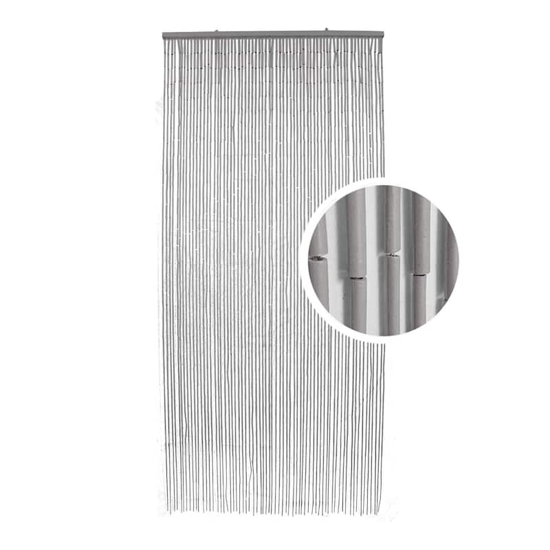 Bamboo Beaded Door Curtain 65 Strings 79" W x 36" W - 79" H x 36" W x 0.4" D - Taupe