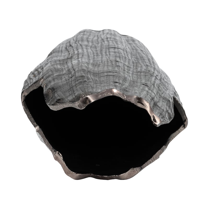 Sagebrook Home Modern Textured Metal Abstract Ridged Vase