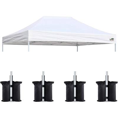 Eurmax 10x15 Pop Up Canopy Replacement Tent Top Cover ONLY,Bonus 4PC Pack Canopy Weight Bag - 10x15ft