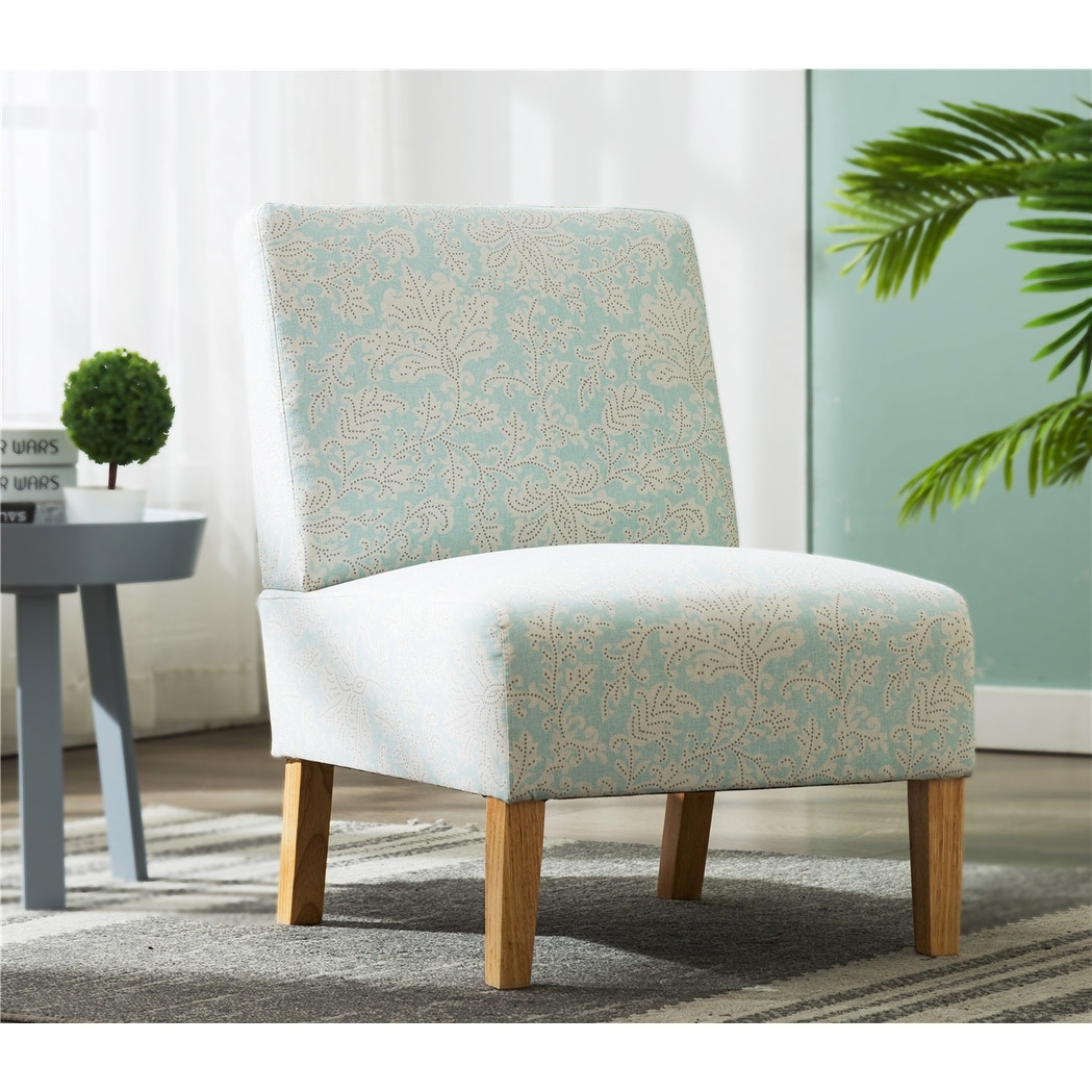 Classical Blue Flower Fabric Accent Chair Living Room Armless Chair Overstock 29029289