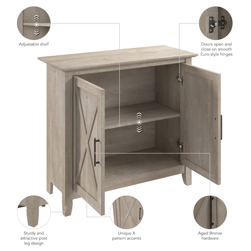 Key West Small Storage Cabinet with Doors by Bush Furniture