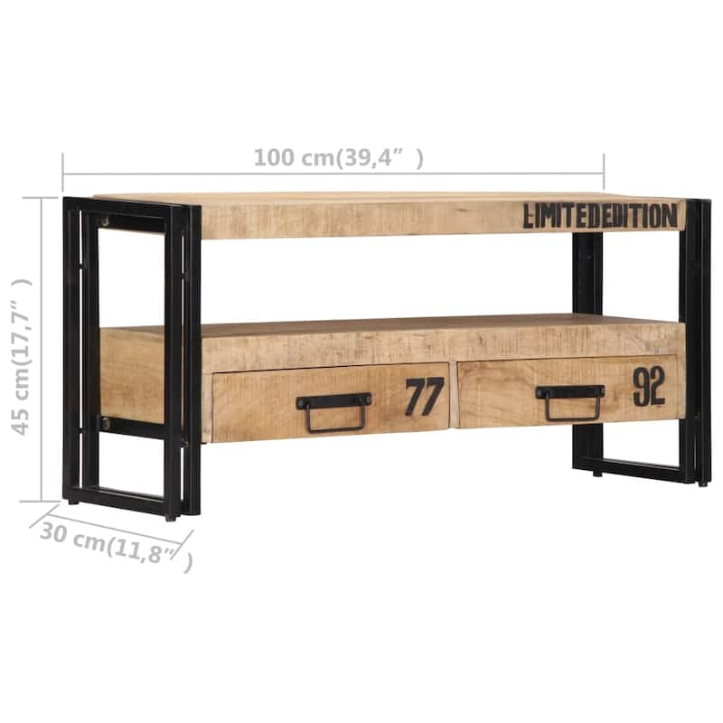 vidaXL TV Stand 39.4"x11.8"x17.7" Solid Wood Mango