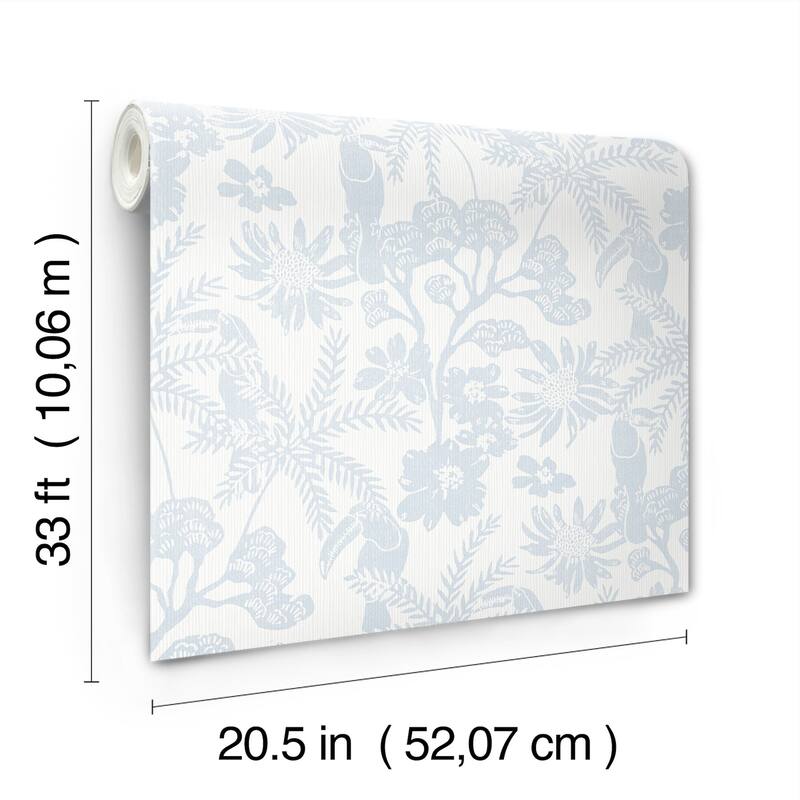 A-Street Prints Jacaranda Light Blue Tropical Trail Wallpaper