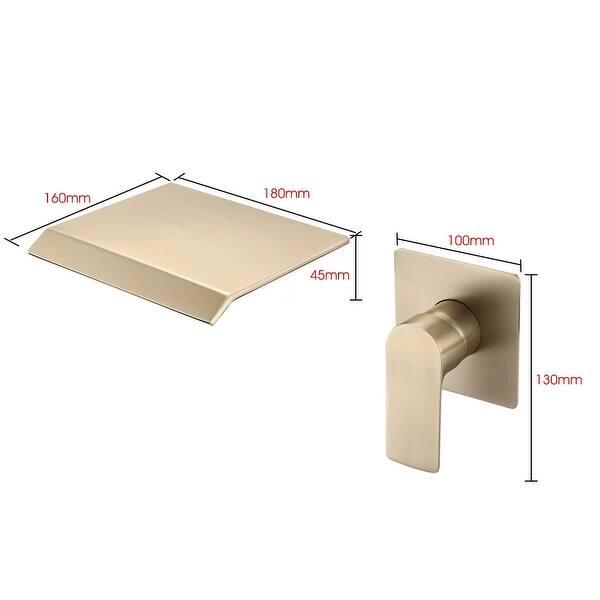 dimension image slide 0 of 2, Waterfall Wall Mounted Bathroom Sink Faucet Single Handle Tub Faucet 2 Holes Modern Basin Vanity Taps With Valve