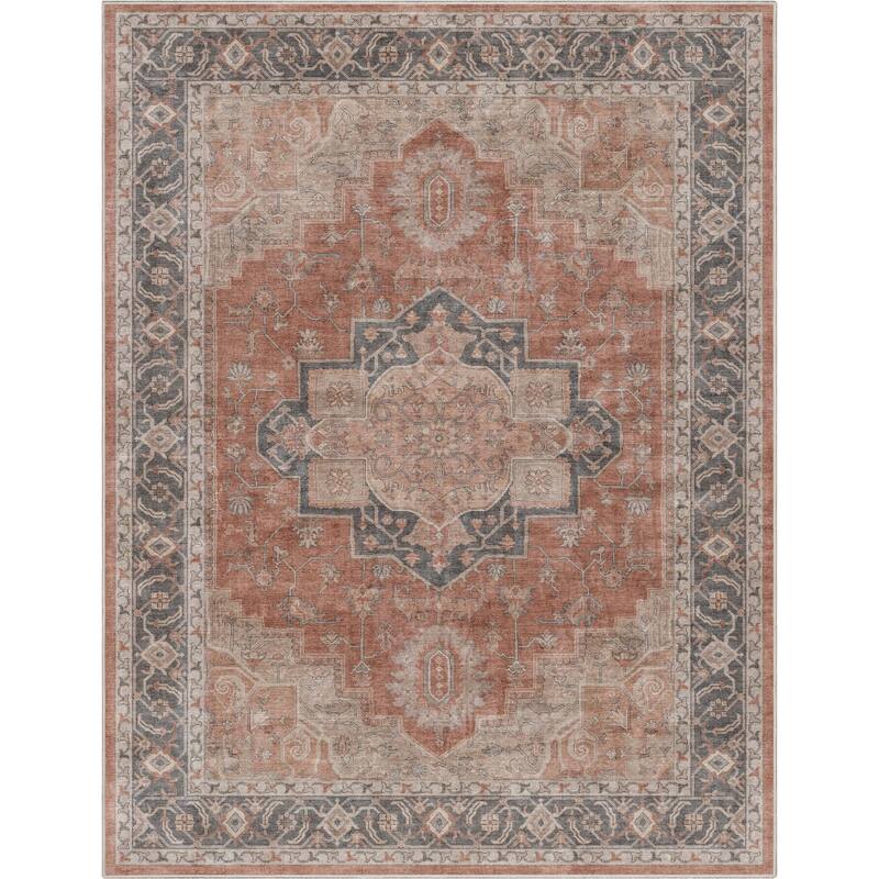 Well Woven Apollo Paris Persian Oriental Machine Washable Area Rug - 9' 10" x 13' - Red - Rectangle