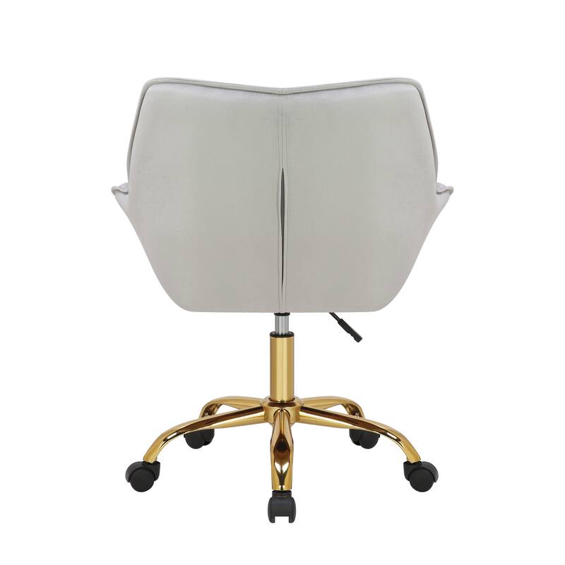 Porthos Home Ula Velvet Office Chair with Arms, Adjustable Swivel Seat