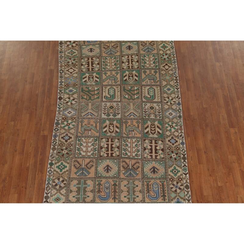 Garden Design Bakhtiari Persian Vintage Rug Hand-Knotted Wool Carpet - 5'1"x 9'7"